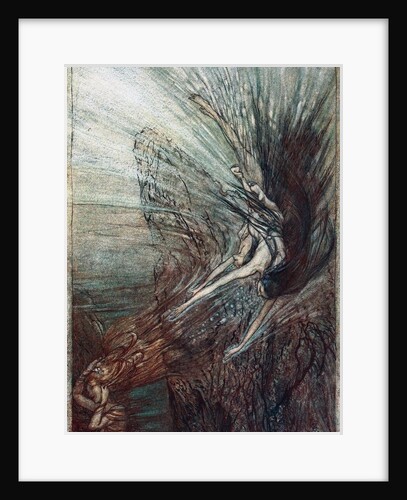 The frolic of the Rhinemaidens. Illustration for The Rhinegold and The Valkyrie by Richard Wagner, by Arthur Rackham