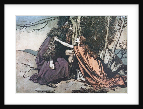 Father! Father! Tell me what ails thee? Illustration for The Rhinegold and The Valkyrie by Richard by Arthur Rackham