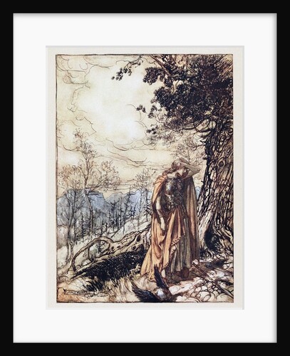 Brünnhilde. Illustration for The Rhinegold and The Valkyrie by Richard Wagner, 1910 by Arthur Rackham