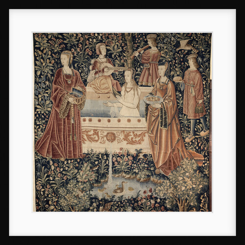 Woman Bathing surrounded by Attendants (Tapestry series La Vie Seigneuriale), c. 1500 by Anonymous master