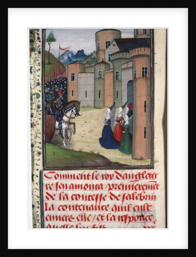 Edward III of England and Catherine Grandison. Miniature from Chroniques dAngleterre by Jean de Wav by Anonymous