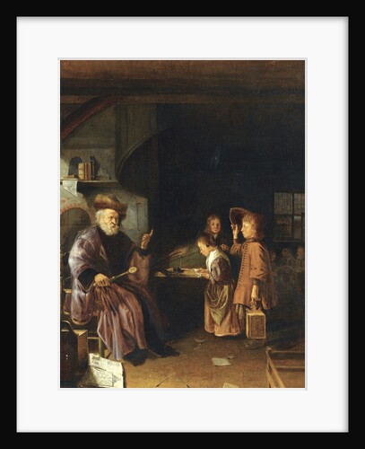 A schoolmaster teaching his pupils in a classroom, Mid of 17th century by Pieter Cornelisz. van Egmondt