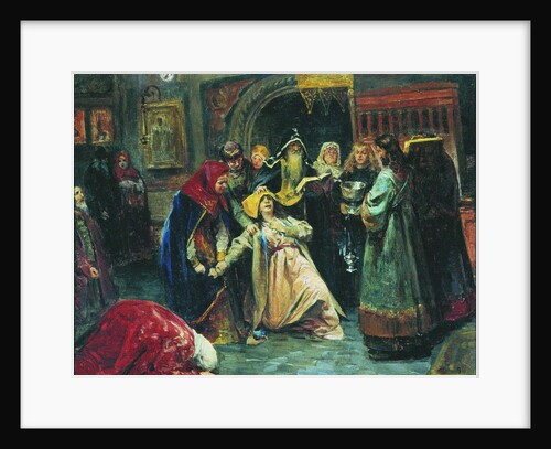 The forced tonsure, 1896 by Klavdi Vasilyevich Lebedev