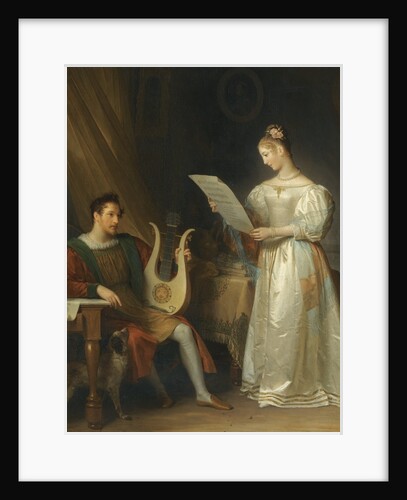 Interior with a Man holding a Lyre and a Woman with a Music Score by Marguerite Gérard
