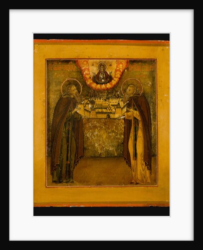 Saints Zosima and Savvatiy of Solovki, Late 18th cent by Russian icon