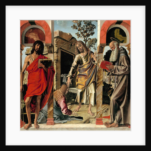Resurrected Christ with Mary Magdalen and Saints John the Baptist and Jerome, c. 1492 by Bartolomeo Montagna