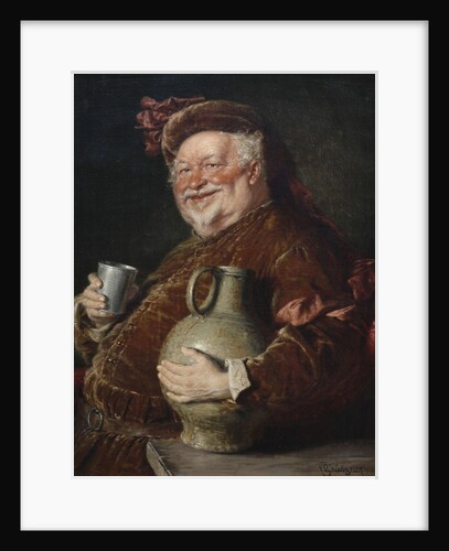Falstaff with a Tankard of Wine and Tin Cup, 1910 by Eduard von Gruetzner