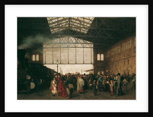 Arrival of a Train at Vienna Northwest Station, 1875 by Karl Karger