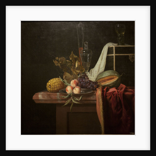 Still life with glass and fruits, ca 1675 by Henri de Fromantiou