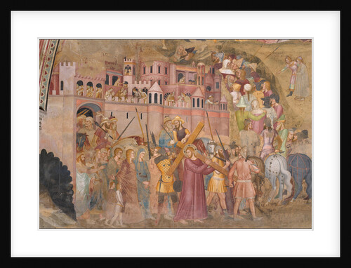 Christ carrying the Cross. Fresco of the Cappellone degli Spagnoli, ca 1365 by Andrea di Bonaiuto