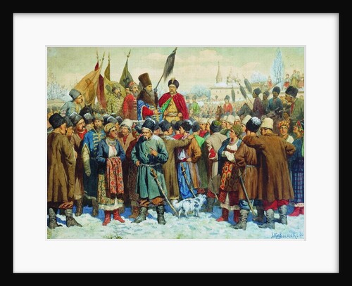 Boyar Vasili Buturlins speech at the Rada of Pereyaslav, 1880 by Alexei Danilovich Kivshenko