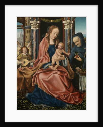Triptych of the Holy Family with Music Making Angels. Central panel, ca 1510-1520 by Master of Frankfurt