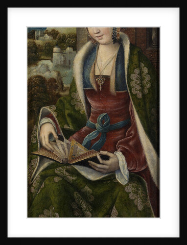 Triptych of the Holy Family with Music Making Angels. Right panel: Saint Barbara, ca 1510-1520 by Master of Frankfurt