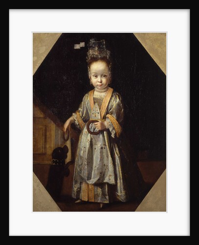 Portrait of little girl with puppy by Pierfrancesco Cittadini