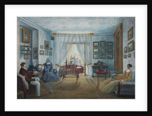 The Drawing Room in the Naryshkin Palace of Miskhor, 1842 by Carlo Bossoli