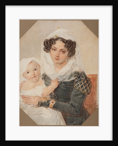 Portrait of Countess Maria Nikolayevna Volkonskaya with son Nikolay, 1826 by Pyotr Fyodorovich Sokolov