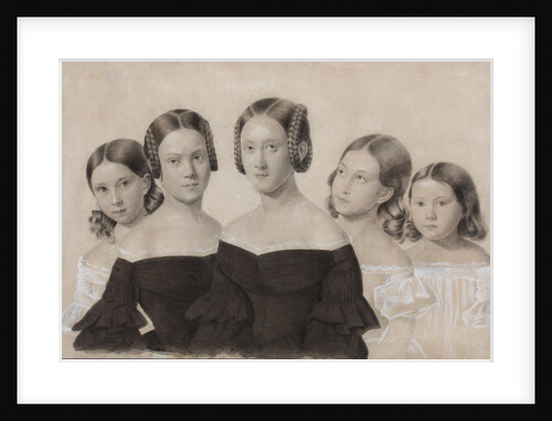 Portrait of Sisters Yelisaveta, Maria, Praskovya, Alexandra and Anna Dyakov, End 1830s by Anonymous