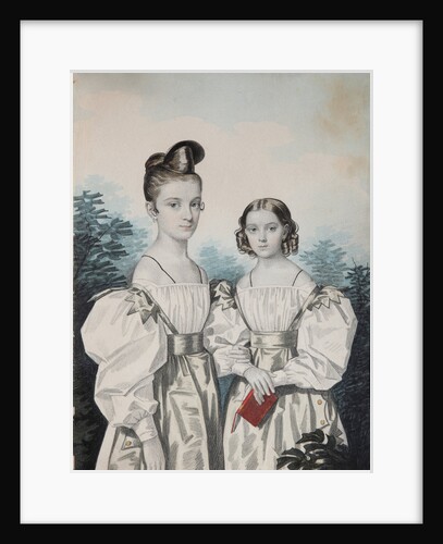 Portrait of Sisters Anna Petrovna and Elena Petrovna Ushakov, 1830s by Carl von Hampeln