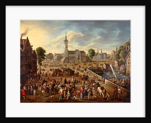 City view of the Main Square in Lier, ca 1620-1625 by Flemish master