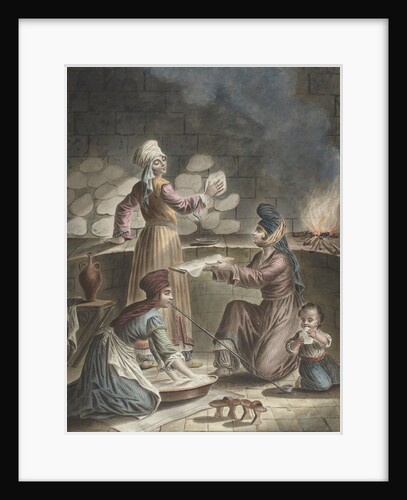 Turkish women bake bread, 1790 by François-Marie Rosset