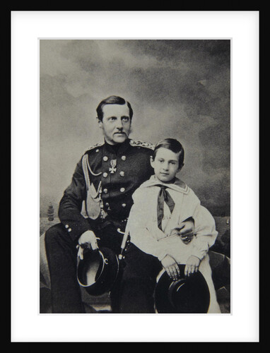 Portrait of Grand Duke Constantin Nikolaevich of Russia with son Nicholas Constantinovic by Sergei Lvovich Levitsky