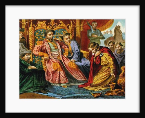 Prince Alexander Nevsky begging Batu Khan for mercy for Russia, End of 19th century by Anonymous