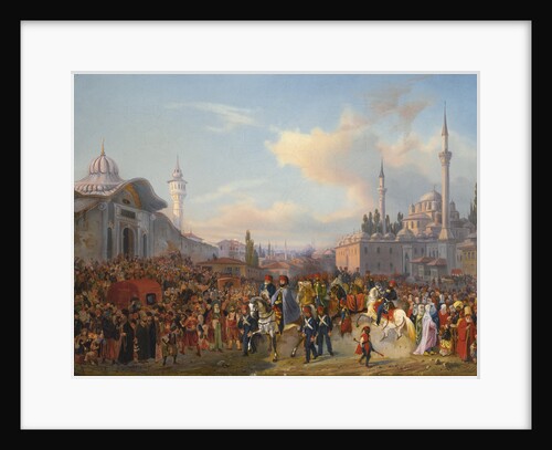 Sultan Mahmud II Leaving The Bayezid Mosque, Constantinople, 1837 by Auguste Mayer
