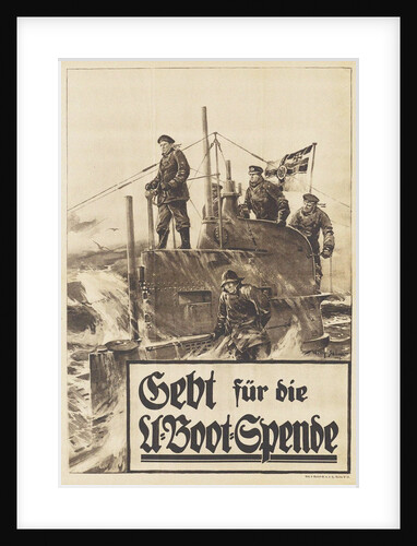 Give to the Submarine Donation. Poster, 1917 by Willy Stöwer