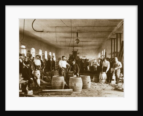 The manufacture of wooden beer barrels in Pilsen, 1880s by Anonymous