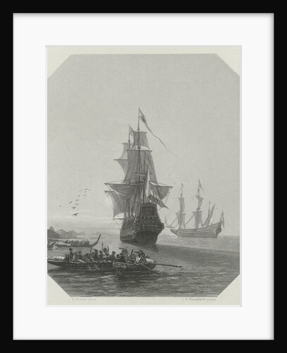 Arrival of Abel Tasman in New Zealand, 1642-1643, ca 1865 by Johannes Heinrich Maria Hubert Rennefeld