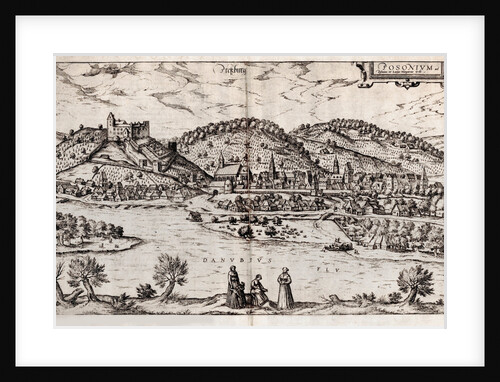 Pressburg (Bratislava). From: Civitates orbis terrarium), 1588 by Georg Braun