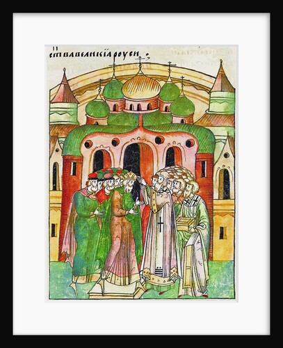 Vladimir Vsevolodovich crowned by Bishop Neophytos with Monomakhs Cap. by Anonymous