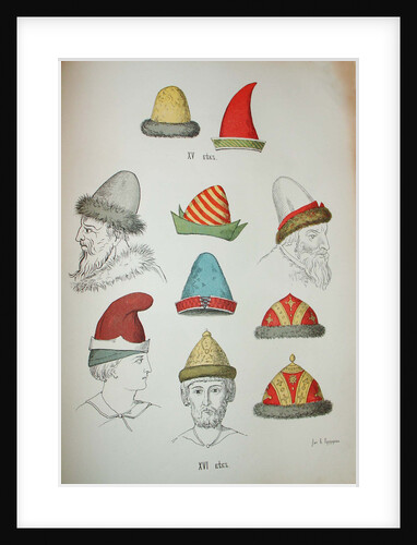 Russian headgear of the 15th and 16th centuries, 1850-1852 by Ivan Mikhaylovich Snegirev