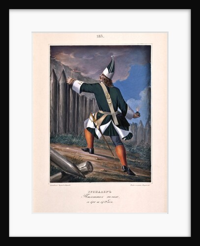 Grenadier of the Infantry Regiment in 1700-1732, 1841 by Boris Artemyevich Chorikov