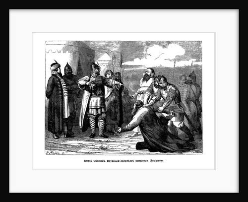 Prince Mikhail Vasiliyevich Skopin-Shuisky tearing to the deed of  Prokopy Lyapunovs companions, 16 by R. Molvo