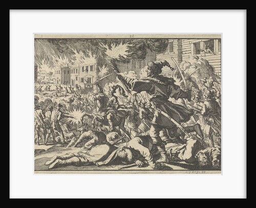 Fighting in the streets of Moscow between Russians and Poles in 1611, 1698 by Pieter van der Aa