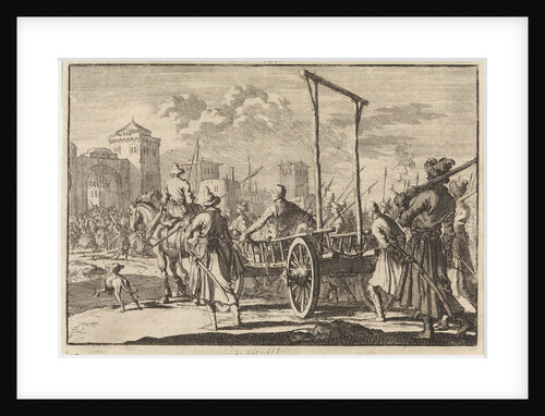 Arrival of Stepan Razin and his brother Frol in an iron cage in Moscow, 1671, 1698 by Pieter van der Aa