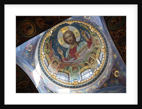 Christ Pantocrator under the central dome of the Church of the Savior on Spilled Blood in St. Peters by Nikolai Nikolayevich Harlamov