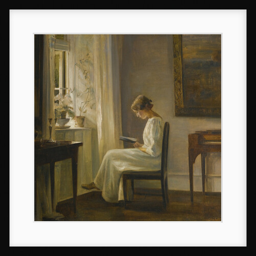 Interior with a Woman Reading by Carl Holsøe
