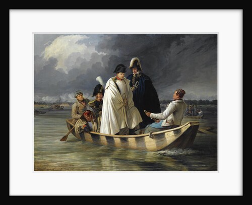 Napoleon leaving the Lobau after the defeat at the battle of Aspern, 1845 by Anton Ritter von Perger