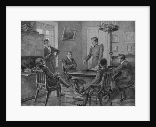 Pavel Pestel speech at the meeting of the Northern Society of the Decembrists in Petersburg, 1936 by Konstantin Mikhailovich Goldstein