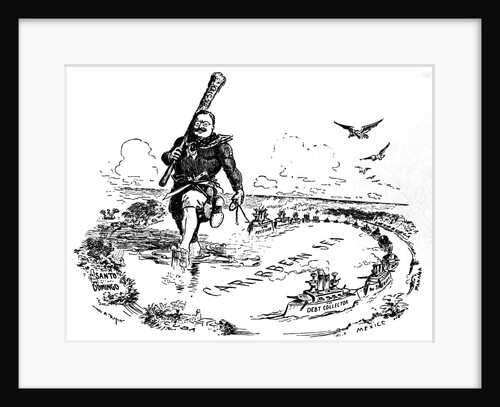 The Big Stick in the Caribbean Sea. Caricature on Theodore Roosevelt, 1904 by William Allen Rogers