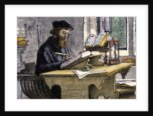 John Wycliffe at work, 19th century by Anonymous