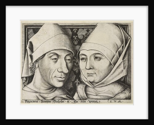 Self-Portrait with wife Ida, c. 1490 by Israhel van Meckenem the Younger