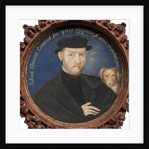 Self-Portrait with dog, 1528 by Giulio Clovio