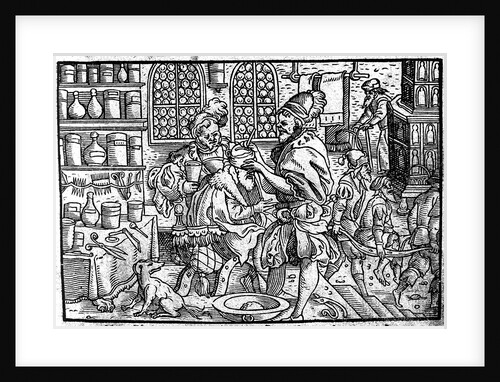 Operation on a mans head. From: Die große Wundarzney by Theophrastus Bombastus von Hohenheim, 1562 by Anonymous