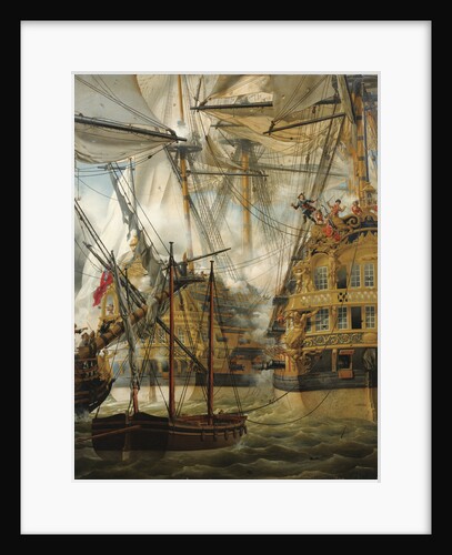 HMS Cumberland fighting against the Le Lys and La Gloire, 1827 by Louis-Philippe Crépin