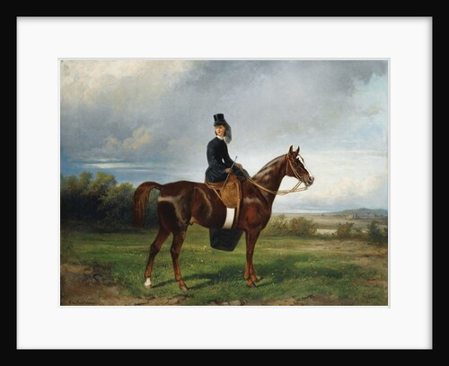 Equestrian Portrait of Seymourina Poirson, née Cuthbertson, 1863 by Nikolai Yegorovich Sverchkov