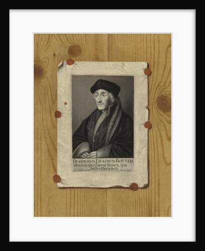 Trompe loeil Still Life with an Engraving of Erasmus of Rotterdam, 1693 by Edwaert Collier