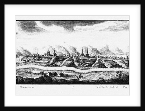 View of Krasnoyarsk, ca 1735 by Johann Wilhelm Lürsenius